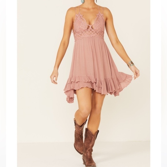 NWT Free People Adella Slip Dress in Rose - Picture 12 of 13